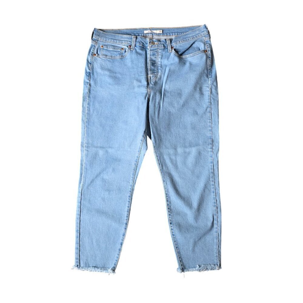 Levi's Women's Blue Wedgie Raw Hem Skinny Fit Denim Jeans. Size 18W